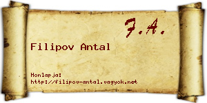 Filipov Antal névjegykártya